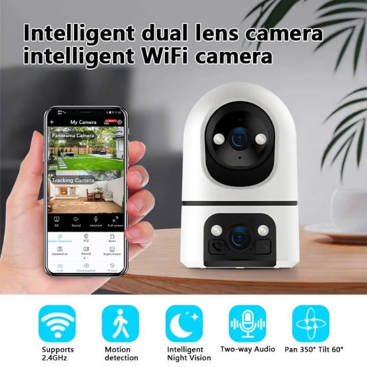 Dual Lens Smart WiFi CCTV Camera 360: Advanced Wireless Home Security System
