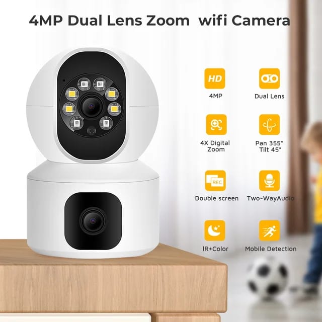 Dual Lens CCTV - CCTV Camera - Wifi Camera - Wifi Smart Camera - CCTV Camera Wifi - Home Security Camera - Smart Camera Wifi - CCTV Wifi - Security Camera For Home Wifi - Camera CCTV - Security Camera - Security Camera For Home - 360 Indoor Camera