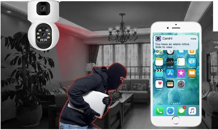 Dual Lens CCTV - CCTV Camera - Wifi Camera - Wifi Smart Camera - CCTV Camera Wifi - Home Security Camera - Smart Camera Wifi - CCTV Wifi - Security Camera For Home Wifi - Camera CCTV - Security Camera - Security Camera For Home - 360 Indoor Camera