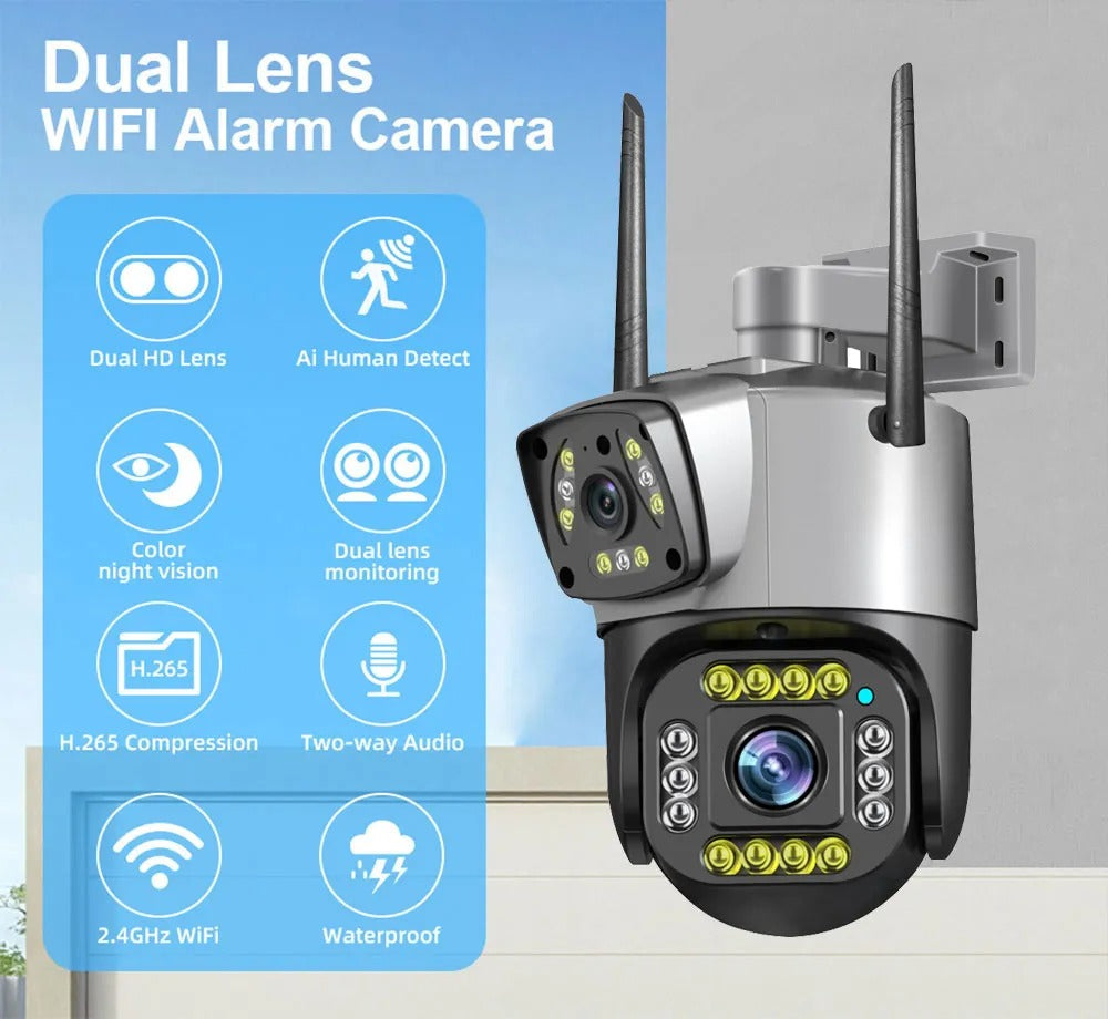 Dual Lens CCTV - CCTV Camera - Wifi Camera - Wifi Smart Camera - CCTV Camera Wifi - Smart Camera Wifi - CCTV Wifi - Outdoor Security Cameras - Outdoor CCTV Camera - Outdoor Camera Wifi - Camera CCTV - Security Camera For Home Wifi